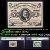1863 US Fractional Currency 5c Third Issue fr-1239 Spencer M. Clark Graded cu64 EPQ By PMG