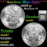 ***Auction Highlight*** 1888-p Morgan Dollar $1 Graded ms66+ By SEGS (fc)