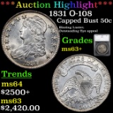 ***Auction Highlight*** 1831 O-108 Capped Bust Half Dollar 50c Graded ms63+ By SEGS (fc)