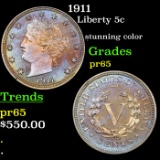 Proof 1911 Liberty Nickel 5c Grades GEM Proof