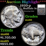 ***Auction Highlight*** 1920-p Buffalo Nickel 5c Graded ms66 By SEGS (fc)