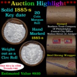 ***Auction Highlight*** Full solid date 1885-o Morgan silver $1 roll, 20 coins (fc)