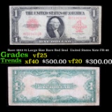 Rare 1923 $1 Large Size Rare Red Seal  United States Note FR-40 Grades vf+