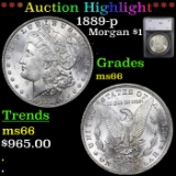 ***Auction Highlight*** 1889-p Morgan Dollar $1 Graded ms66 By SEGS (fc)