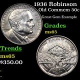 1936 Robinson Old Commem Half Dollar 50c Grades GEM Unc