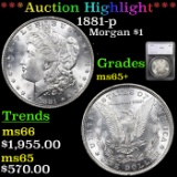 ***Auction Highlight*** 1881-p Morgan Dollar $1 Graded ms65+ By SEGS (fc)