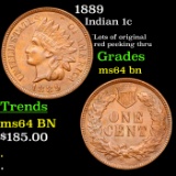 1889 Indian Cent 1c Grades Choice Unc BN