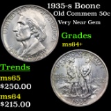 1935-s Boone Old Commem Half Dollar 50c Grades Choice+ Unc