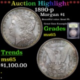 ***Auction Highlight*** 1890-p Morgan Dollar $1 Graded GEM Unc By USCG (fc)