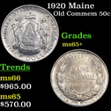 1920 Maine Old Commem Half Dollar 50c Grades GEM+ Unc