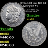1878-p 7/8tf vam 31 I5 R4 Morgan Dollar $1 Grades BU+
