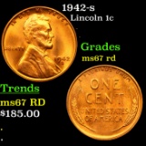 1942-s Lincoln Cent 1c Grades GEM++ Unc RD