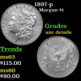 1897-p Morgan Dollar $1 Grades Unc Details