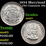 1934 Maryland Old Commem Half Dollar 50c Grades Select Unc