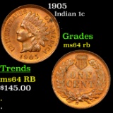 1905 Indian Cent 1c Grades Choice Unc RB