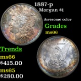 1887-p Morgan Dollar $1 Grades GEM+ Unc