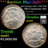 ***Auction Highlight*** 1935 Hudson Near TOP POP! Old Commem Half Dollar 50c Graded ms67 By SEGS (fc