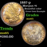 1887-p Morgan Dollar $1 Grades GEM Unc