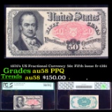 PCGS 1870's US Fractional Currency 50c Fifth Issue fr-1381 Graded au58 PPQ By PCGS