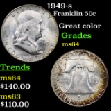 1949-s Franklin Half Dollar 50c Grades Choice Unc