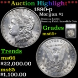 ***Auction Highlight*** 1890-p Morgan Dollar $1 Graded ms65+ By SEGS (fc)