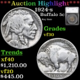 ***Auction Highlight*** 1924-s Buffalo Nickel 5c Graded vf30 By SEGS (fc)