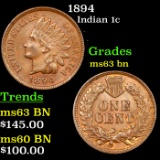 1894 Indian Cent 1c Grades Select Unc BN