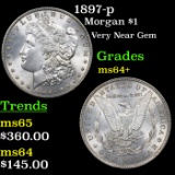 1897-p Morgan Dollar $1 Grades Choice+ Unc