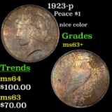 1923-p Peace Dollar $1 Grades Select+ Unc