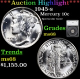 ***Auction Highlight*** 1945-s Mercury Dime 10c Graded ms68 By SEGS (fc)