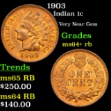 1903 Indian Cent 1c Grades Choice+ Unc RB