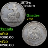 1875-s Trade Dollar $1 Grades vf++