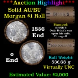 ***Auction Highlight***  AU/BU Slider Brinks Shotgun Morgan $1 Roll 1886 & O Ends Virtually UNC (fc)