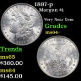 1897-p Morgan Dollar $1 Grades Choice+ Unc