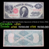 1917 $1 Large Size Legal Tender, Signatures of Burke & Teehee, FR36 Grades vf+