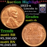 ***Auction Highlight*** 1925-s Lincoln Cent 1c Graded GEM Unc RB By USCG (fc)