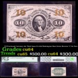 PCGS US Fractional Currency 10c Third Issue fr-1256 Washington Bust Green Reverse 