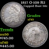 1817 O-109 R2 Capped Bust Half Dollar 50c Grades xf+