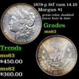 1878-p 8tf vam 14.10 Morgan Dollar $1 Grades Select Unc
