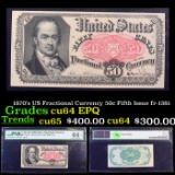 1870's US Fractional Currency 50c Fifth Issue fr-1381 Graded cu64 EPQ By PMG