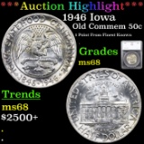 ***Auction Highlight*** 1946 Iowa Old Commem Half Dollar 50c Graded ms68 By SEGS (fc)