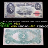 1917 $2 Large Size Legal Tender Note FR-60 Thomas Jefferson Grades vf++