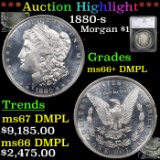 ***Auction Highlight*** 1880-s Morgan Dollar $1 Graded ms66+ DMPL By SEGS (fc)