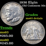 1936 Elgin Old Commem Half Dollar 50c Grades Unc Details