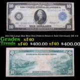 1914 $10 Large Size Blue Seal Federal Reserve Note Cleveland, OH 4-D Grades xf