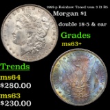 1889-p Rainbow Toned vam 3 I3 R5 Morgan Dollar $1 Grades Select+ Unc
