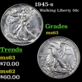 1945-s Walking Liberty Half Dollar 50c Grades Select Unc