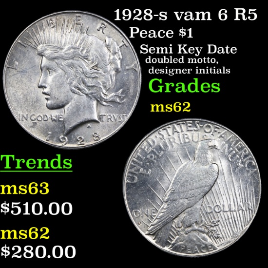 1928-s vam 6 R5 Peace Dollar $1 Grades Select Unc