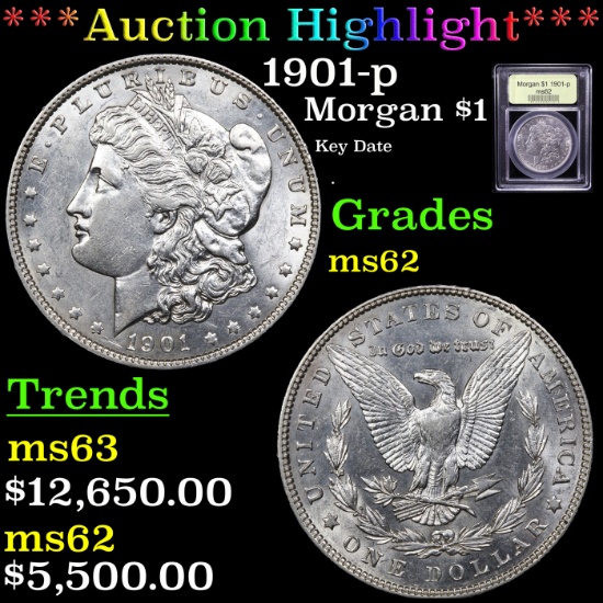 ***Auction Highlight*** 1901-p Morgan Dollar $1 Graded Select Unc By USCG (fc)