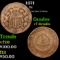 1871 Two Cent Piece 2c Grades vf details